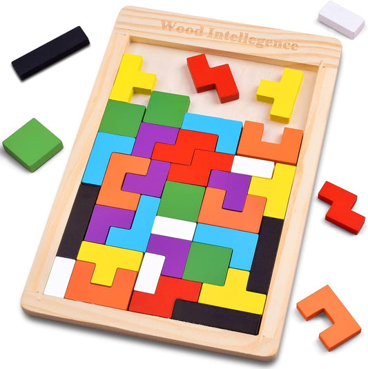 Niwlix Wooden Russian Blocks Puzzles for Kids Adults, Wood Intelligence Puzzle for Kids Ages 3-8,Wooden Kids Puzzles Brain Teasers Toy Educational Gift for 7-10 Years
