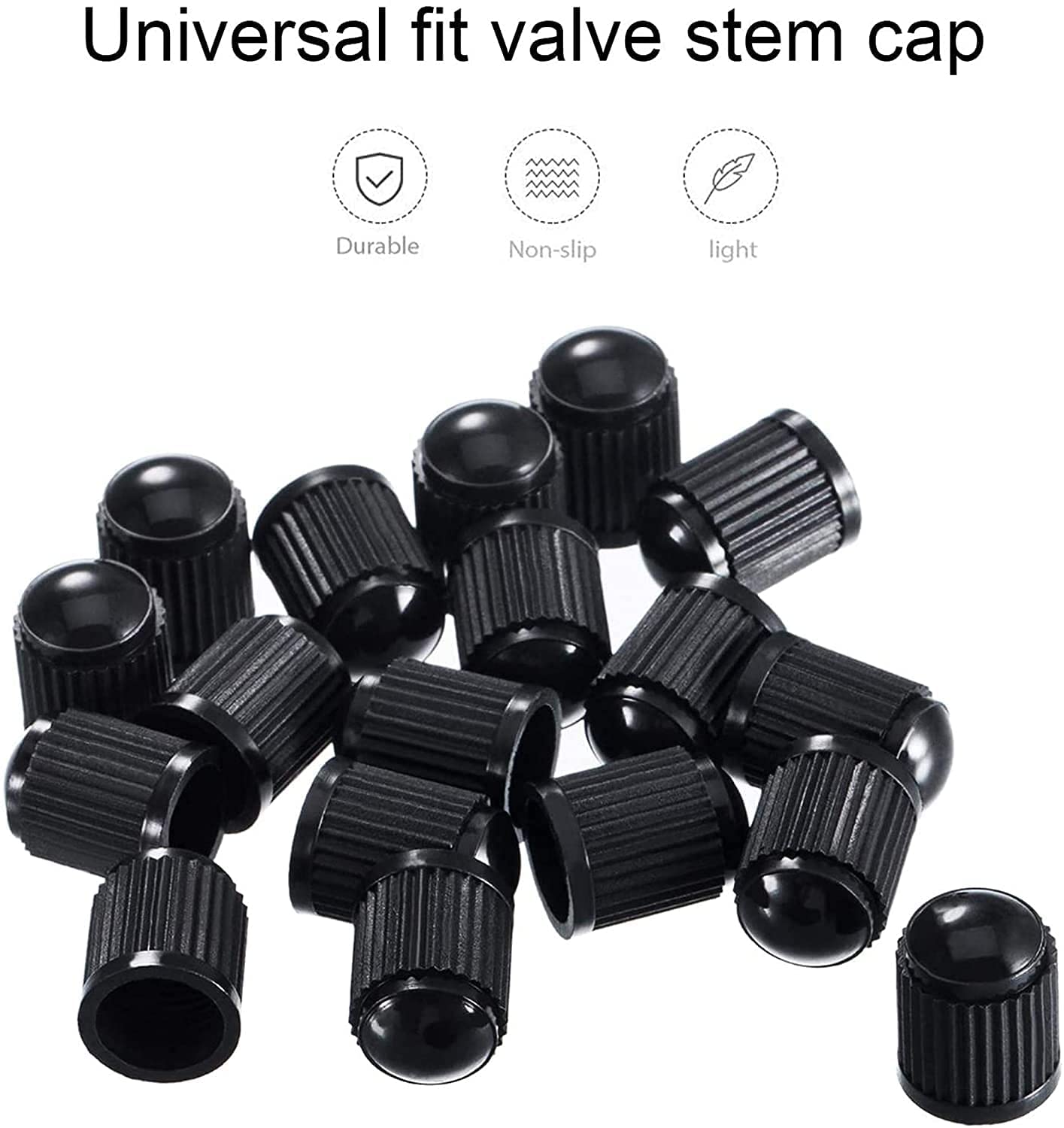 New (100 Pcs Car Wheel Universal Tire Stem Covers for Cars, Bike and Bicycle, Trucks, Motorcycles Heavy-Duty Valve Cap (Black, Pack of 100)