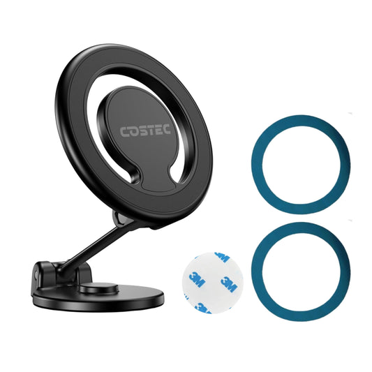 Costec Magnetic Mobile Phone Holder (Pack of 1) | Super Strong Grip, 360° Rotation, Universal Compatibility, Easy Installation | Secure Adhesive Mount, Ideal for Car, Home, Office, Magsafe Compatible