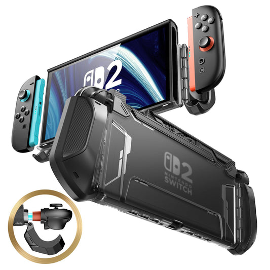 mumba Dockable Case for Nintendo Switch 2 2025, [Blade Series] TPU Grip Protective Cover Accessories Compatible with Switch 2 7.9 Inch and Quick-Release Joy-Con Design (Black)