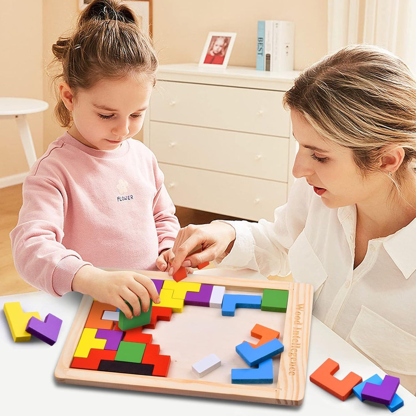 Niwlix Wooden Russian Blocks Puzzles for Kids Adults, Wood Intelligence Puzzle for Kids Ages 3-8,Wooden Kids Puzzles Brain Teasers Toy Educational Gift for 7-10 Years
