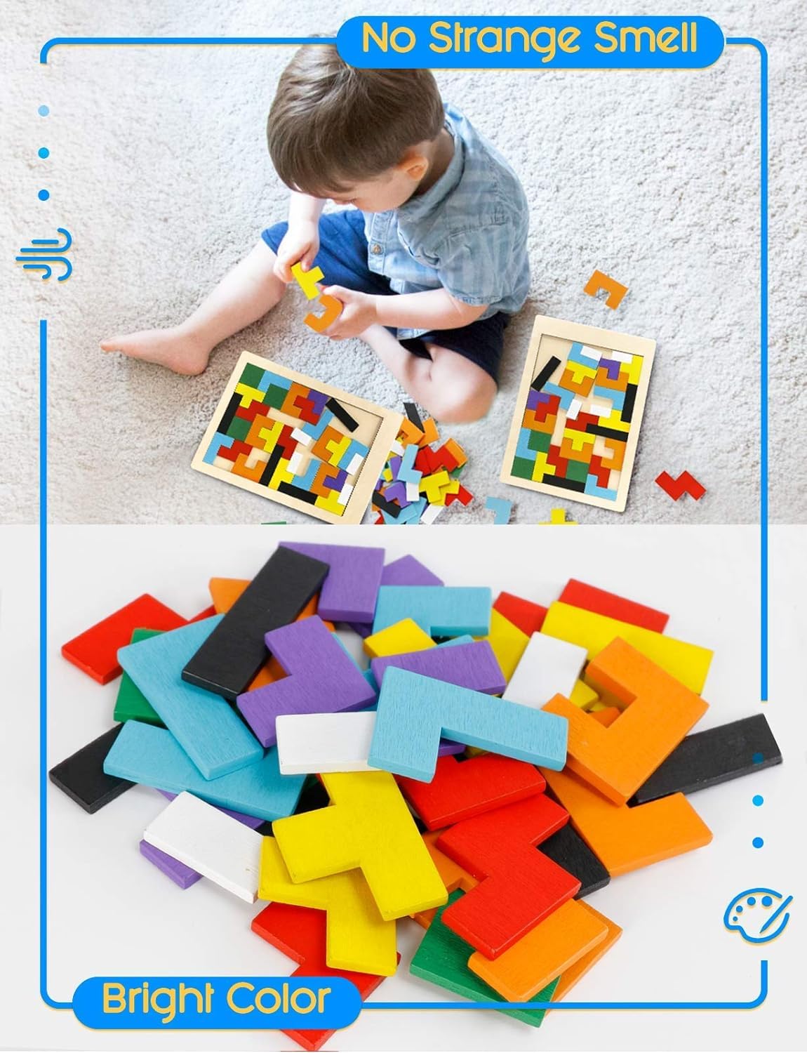 Niwlix Wooden Russian Blocks Puzzles for Kids Adults, Wood Intelligence Puzzle for Kids Ages 3-8,Wooden Kids Puzzles Brain Teasers Toy Educational Gift for 7-10 Years